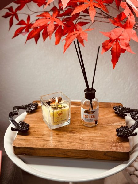 صينية خشب بامبو مربع